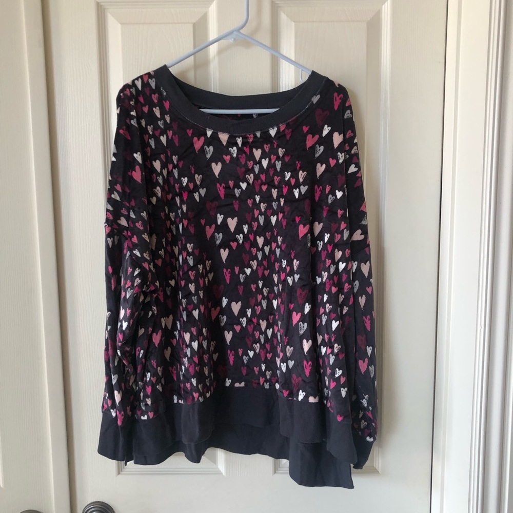 Secret Treasures Heart Patterned Black and Pink Sleepwear set